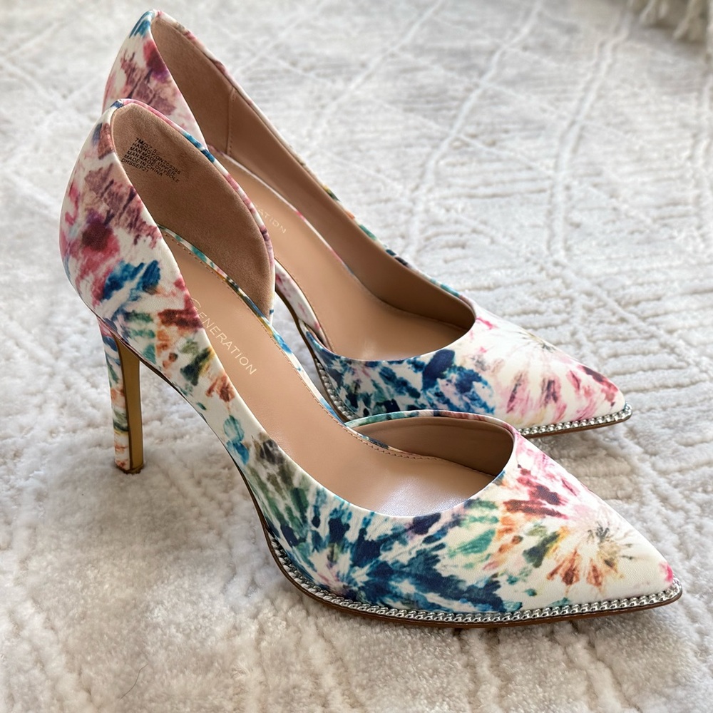 BCBGeneration Multicolor Tie-Dye Pointed-Toe Pumps